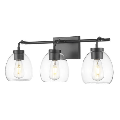 Acclaim Lighting 3 Light 24" Vanity, Matte Black/Clear - IN40062BK