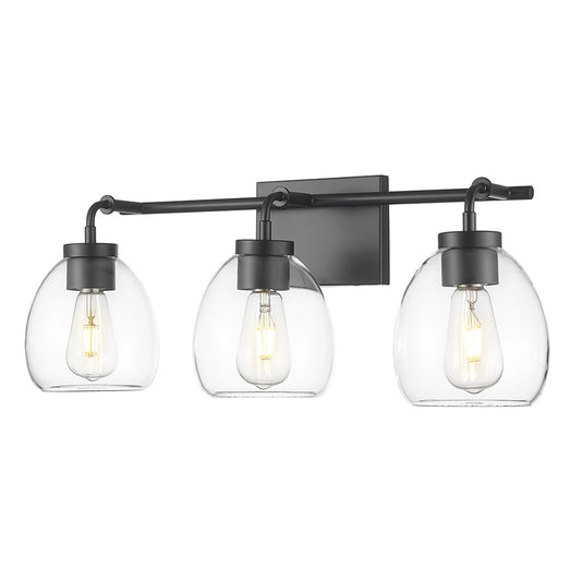Acclaim Lighting 3 Light 24" Vanity, Matte Black/Clear - IN40062BK