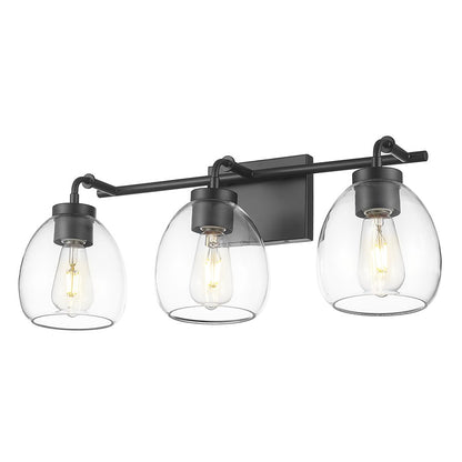 Acclaim Lighting 3 Light 24" Vanity, Matte Black/Clear
