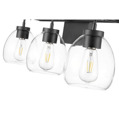 Acclaim Lighting 3 Light 24" Vanity, Matte Black/Clear