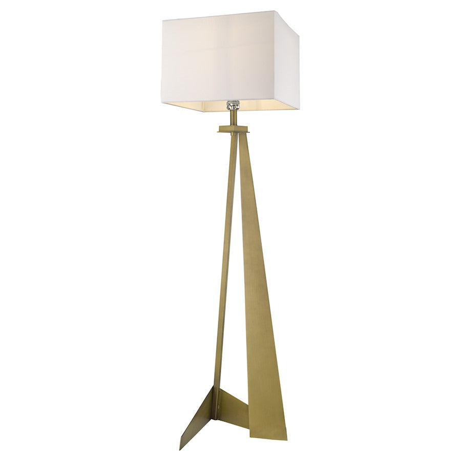 Acclaim Stratos 1 Light Floor Lamp, Brass/White