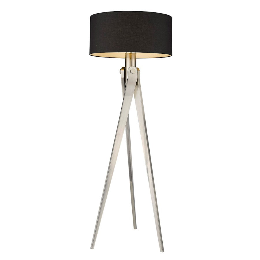 Acclaim Sangallo 1 Light Floor Lamp, Nickel/Black/White