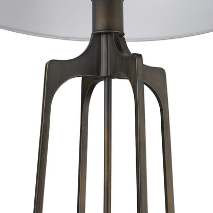 Acclaim Lancet Floor Lamp, Bronze/White Fabric Drum