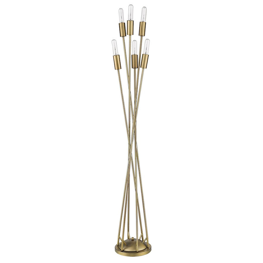 Acclaim Perret 6 Light Floor Lamp, Aged Brass
