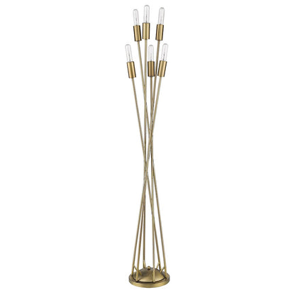 Acclaim Perret 6 Light Floor Lamp, Aged Brass