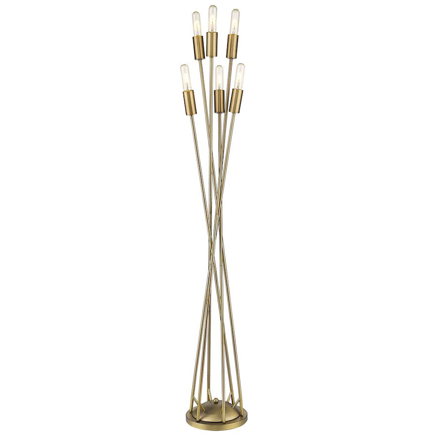 Acclaim Perret 6 Light Floor Lamp, Aged Brass