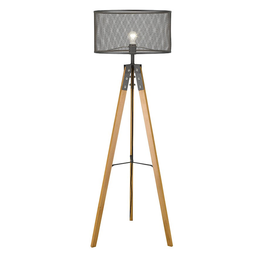 Acclaim Capprice Floor Lamp, Black/Black Iron Mesh Drum