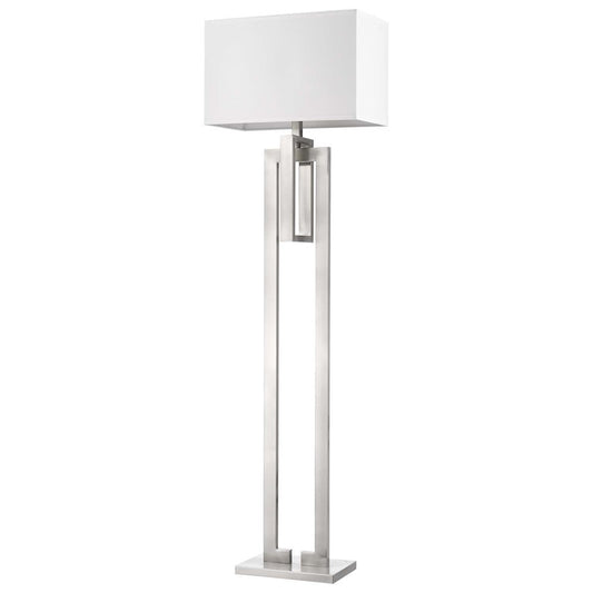 Acclaim Precision 1 Light Floor Lamp, Nickel/Ivory Shantung