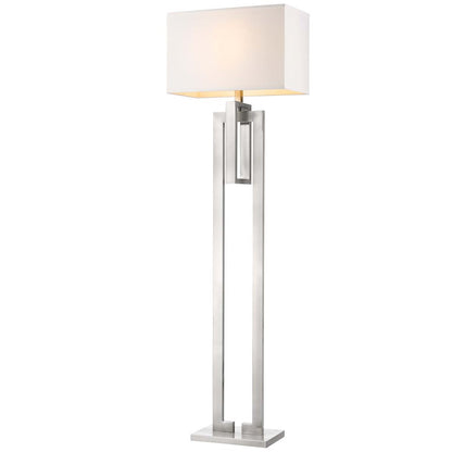 Acclaim Precision 1 Light Floor Lamp, Nickel/Ivory Shantung