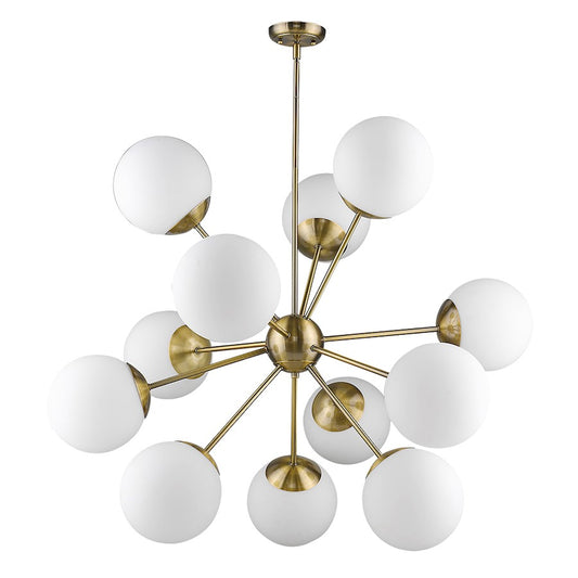 12 Light Chandelier, Brass