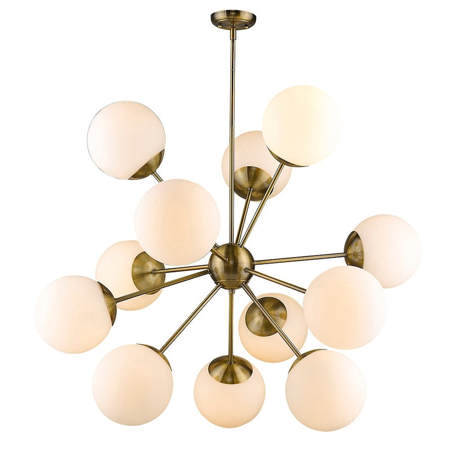 12 Light Chandelier, Brass