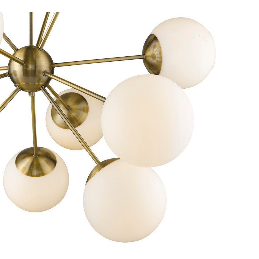 12 Light Chandelier, Brass