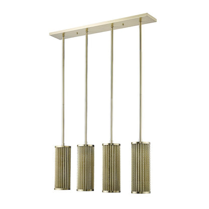 4 Light Pendant, Gold
