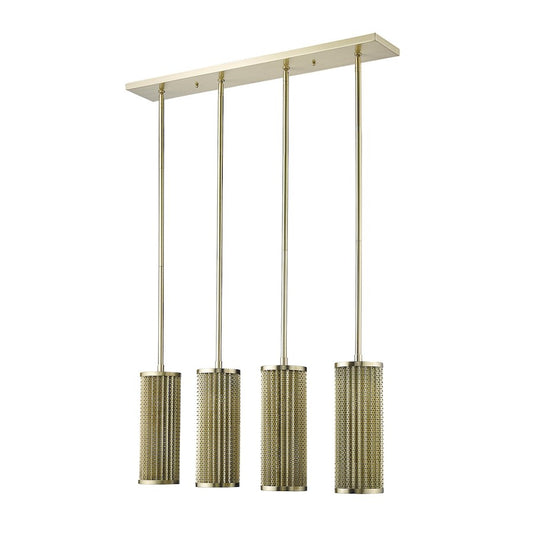 4 Light Pendant, Gold