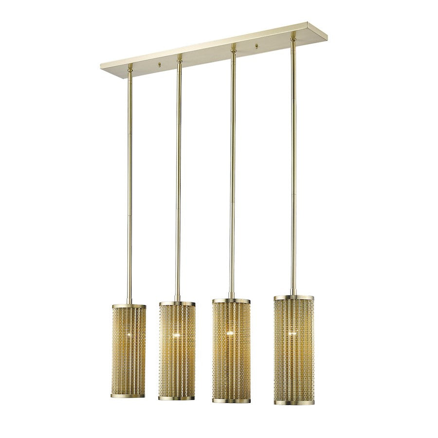 4 Light Pendant, Gold