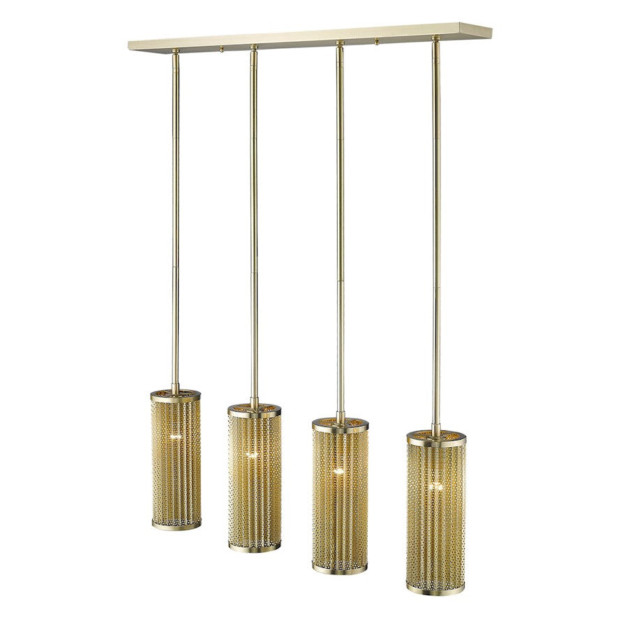 4 Light Pendant, Gold
