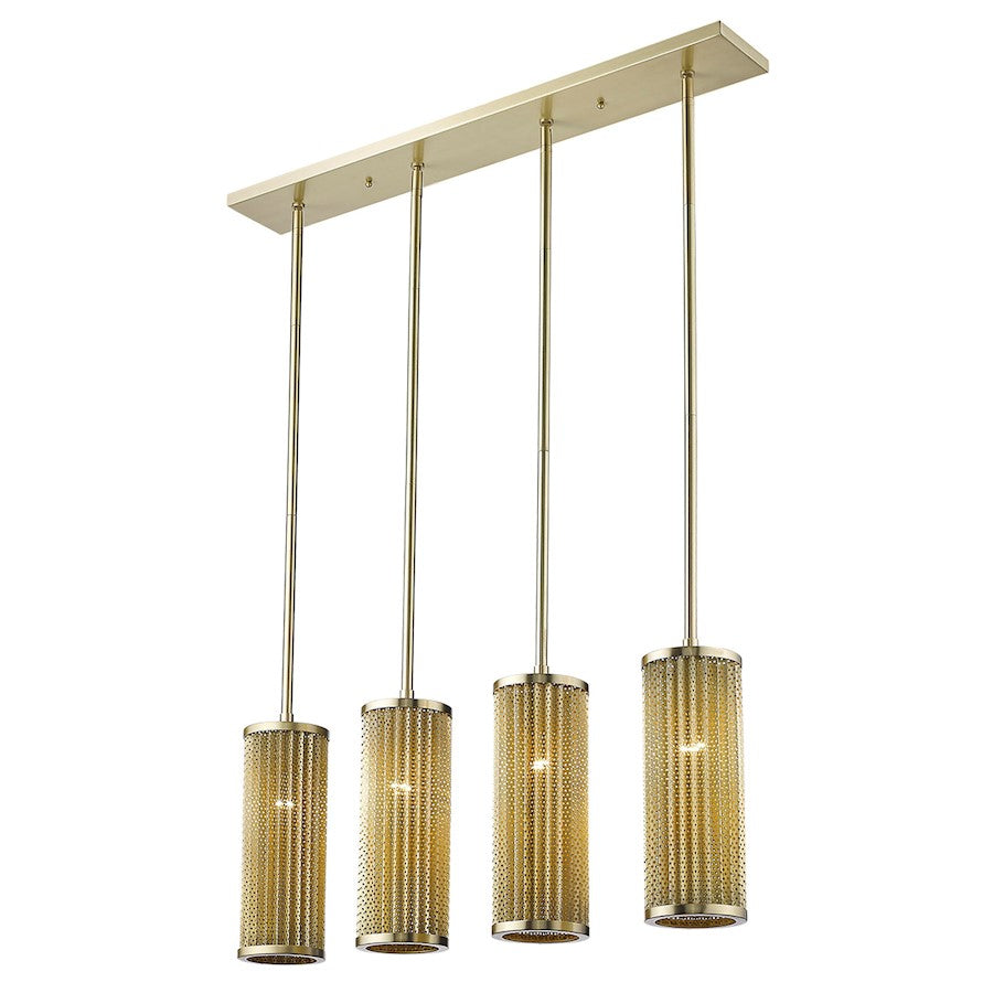 4 Light Pendant, Gold
