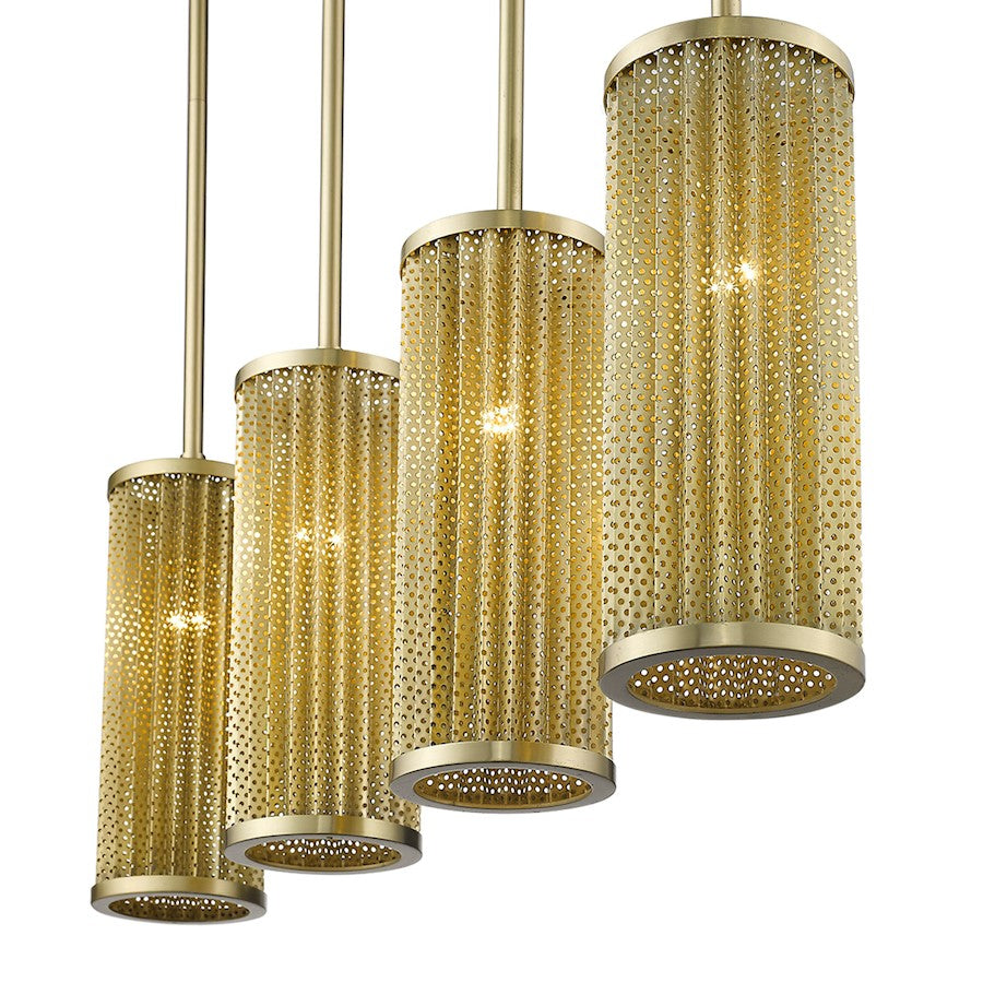 4 Light Pendant, Gold