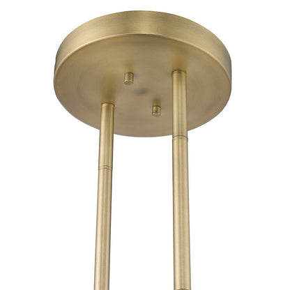 2 Light Pendant, Aged Brass