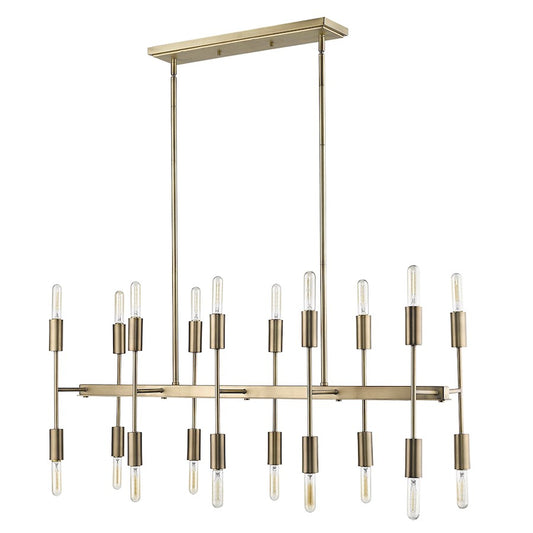 Acclaim Perret 20 Light Island Pendant, Aged Brass