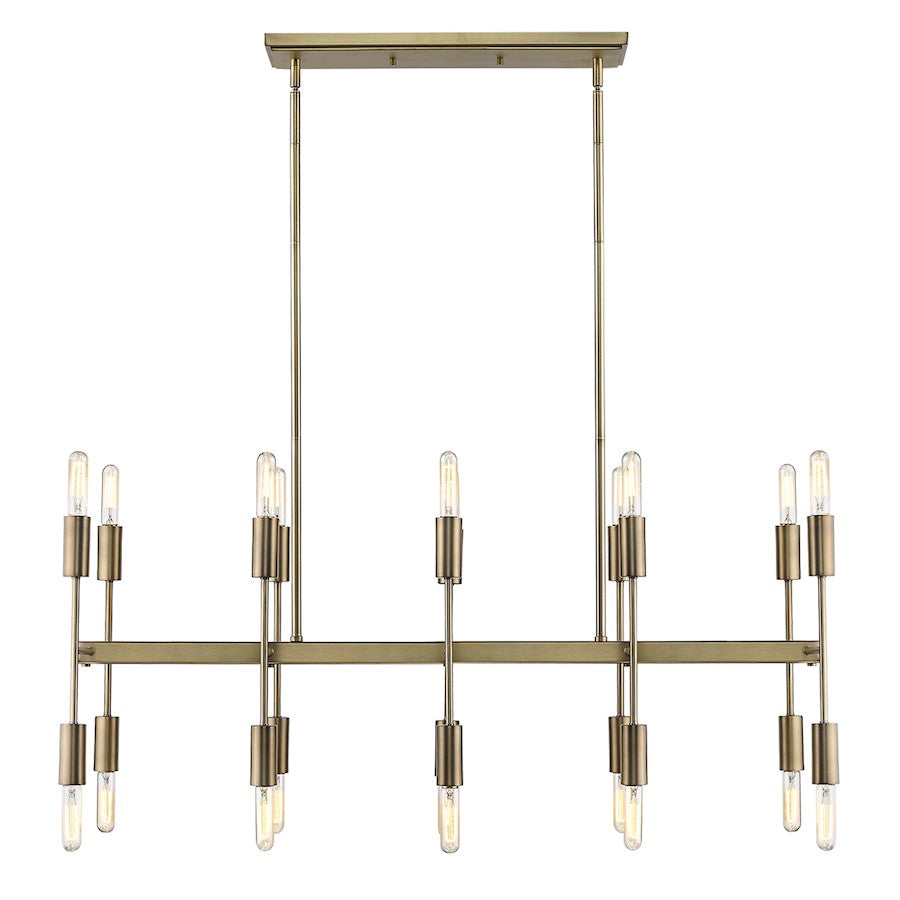 Acclaim Perret 20 Light Island Pendant, Aged Brass