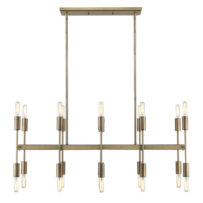 Acclaim Perret 20 Light Island Pendant, Aged Brass