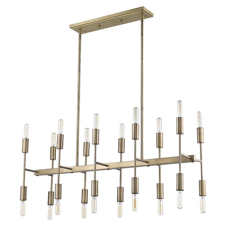 Acclaim Perret 20 Light Island Pendant, Aged Brass