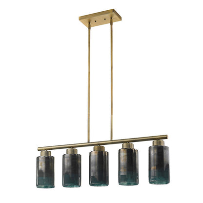 5 Light Pendant, Brass