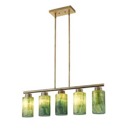 5 Light Pendant, Brass
