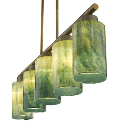 5 Light Pendant, Brass