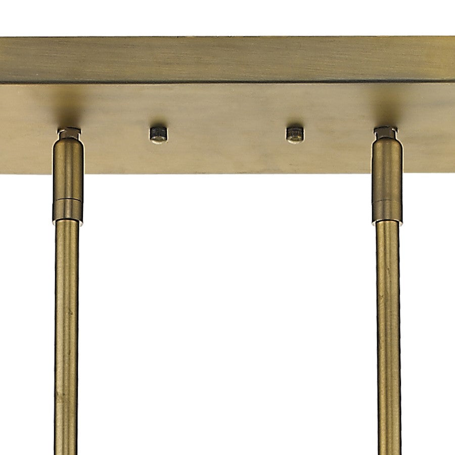 5 Light Pendant, Brass
