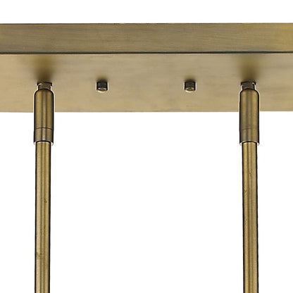 5 Light Pendant, Brass