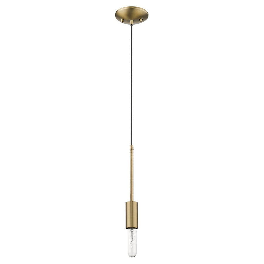 1 Light Mini Pendant, Aged Brass