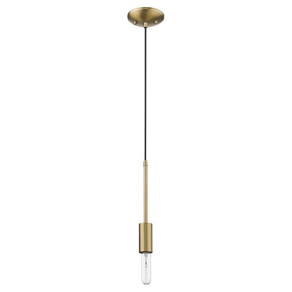 1 Light Mini Pendant, Aged Brass