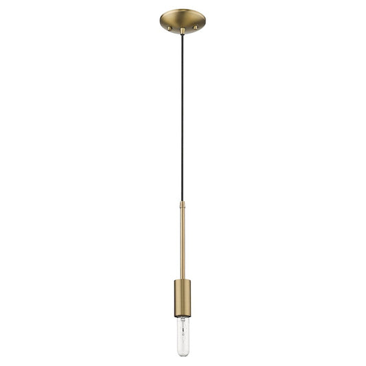 1 Light Mini Pendant, Aged Brass