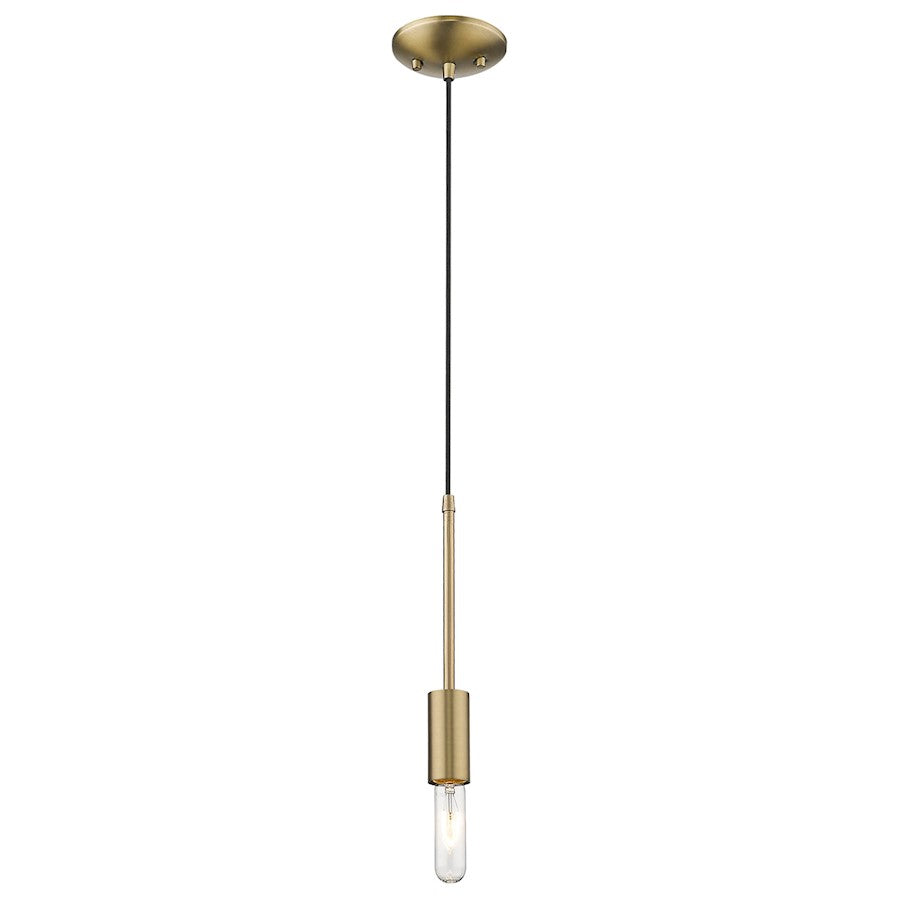 1 Light Mini Pendant, Aged Brass