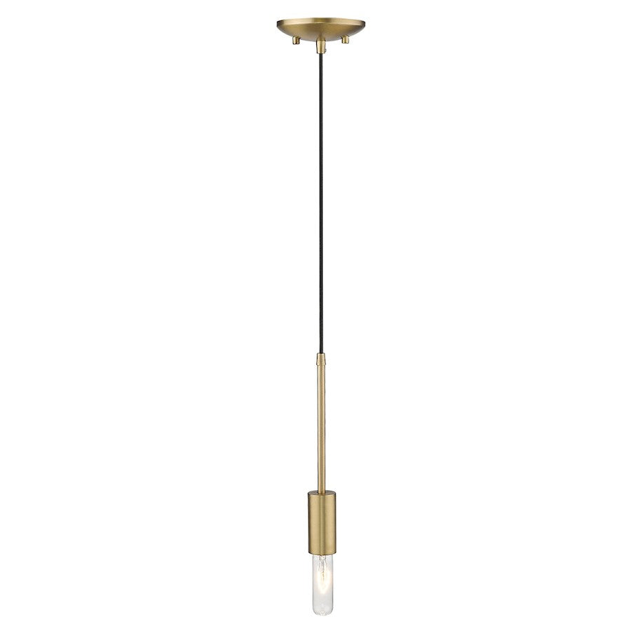 1 Light Mini Pendant, Aged Brass