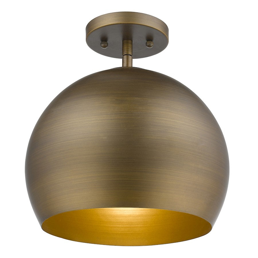 1 Light Pendant, Hand Painted Gold