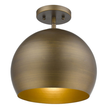 1 Light Pendant, Hand Painted Gold