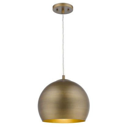 1 Light Pendant, Hand Painted Gold