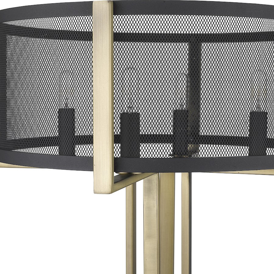Trend Home 4 Light Table Lamp, Black