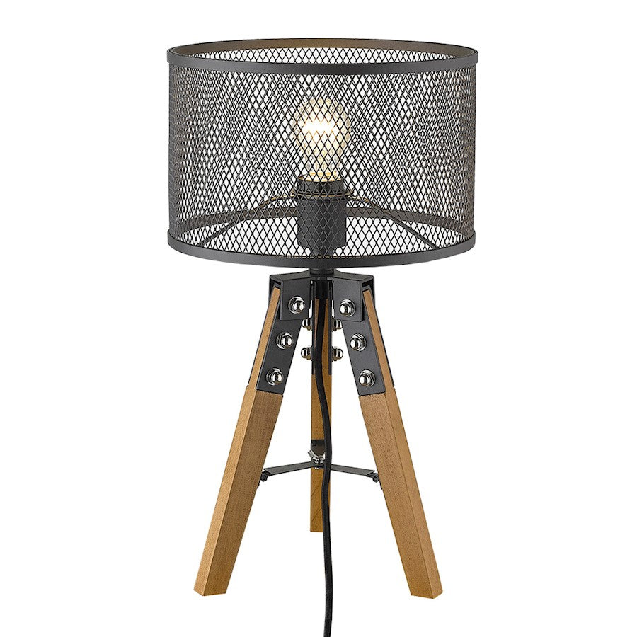 Capprice Table Lamp, Black/Black Iron Mesh Drum