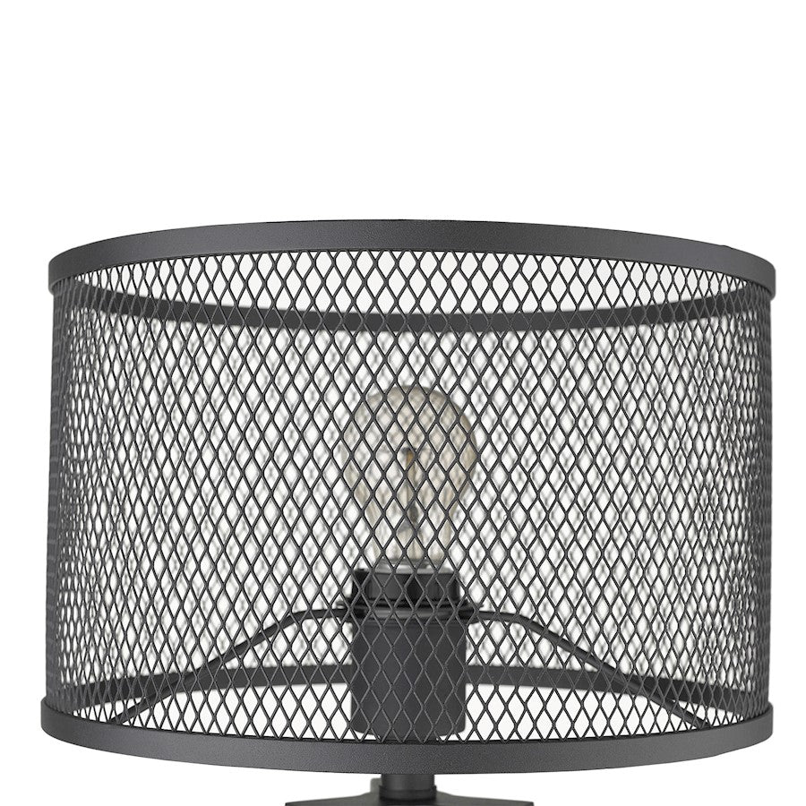 Capprice Table Lamp, Black/Black Iron Mesh Drum
