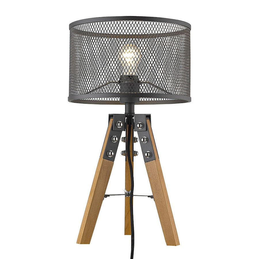 Capprice Table Lamp, Black/Black Iron Mesh Drum
