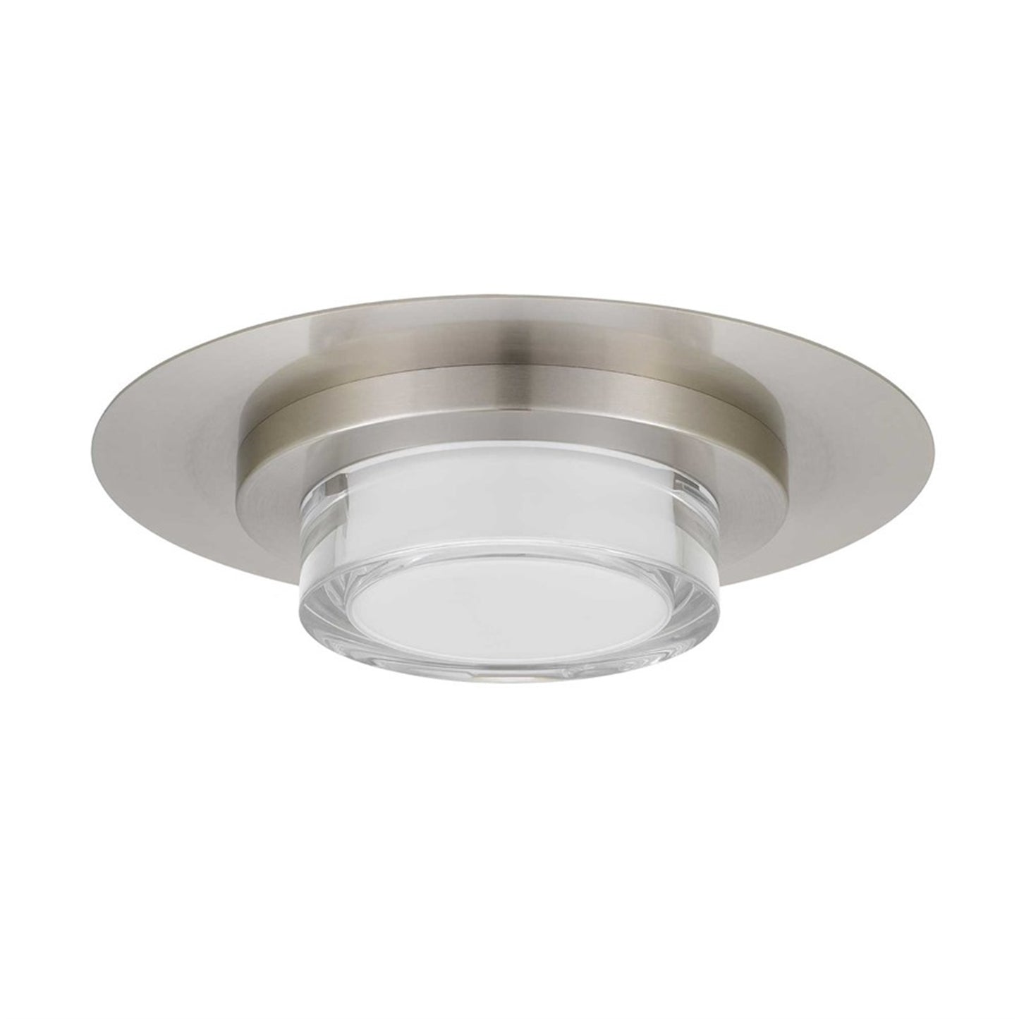 Alteck Plate 12in LED Outdoor Flush Mount | Contemporary Brushed Stainless Steel and Clear Acrylic | Entryway & Patio | Model AFM0012-3CCT-W-BSS