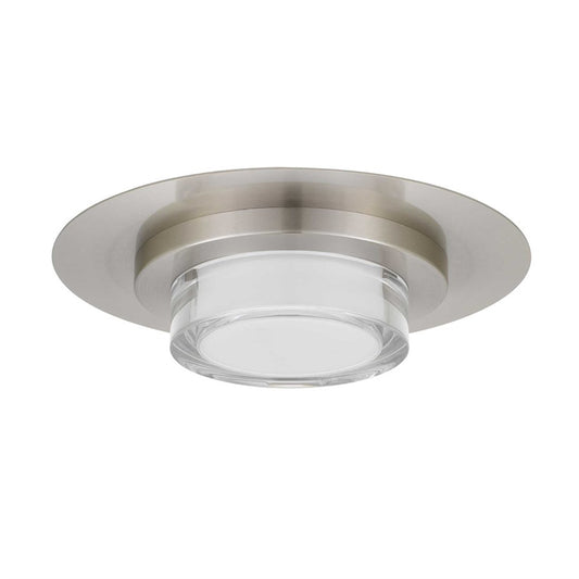 Alteck Plate 12in LED Outdoor Flush Mount | Contemporary Brushed Stainless Steel and Clear Acrylic | Entryway & Patio | Model AFM0012-3CCT-W-BSS