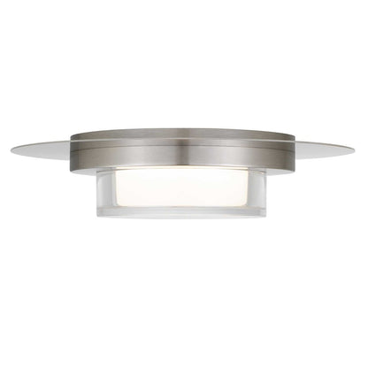 Alteck Plate 12in LED Outdoor Flush Mount | Contemporary Brushed Stainless Steel and Clear Acrylic | Entryway & Patio | Model AFM0012-3CCT-W-BSS