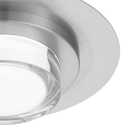 Alteck Plate Rnd 12" LED Outdoor, Brushed Stainless Steel