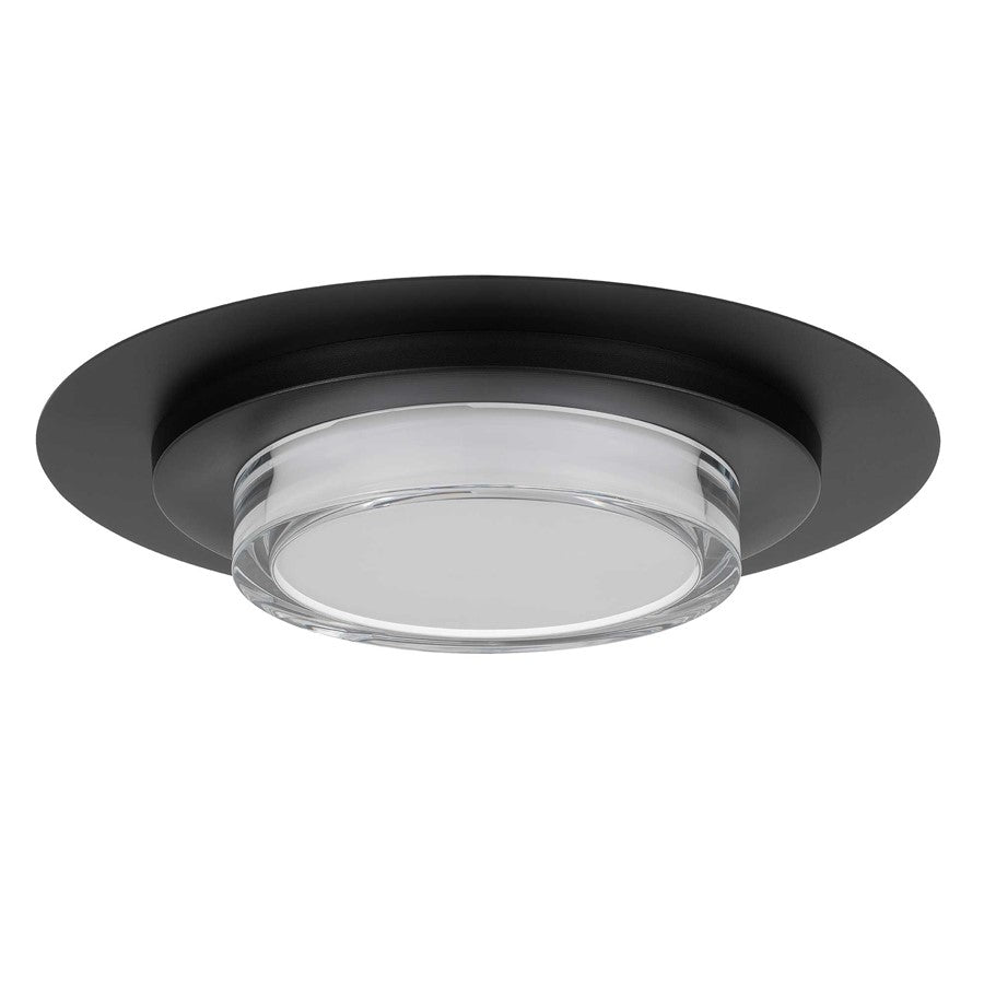Alteck Plate Rnd 16" LED Outdoor Mount, Sand Black - AFM0013-3CCT-W-BK