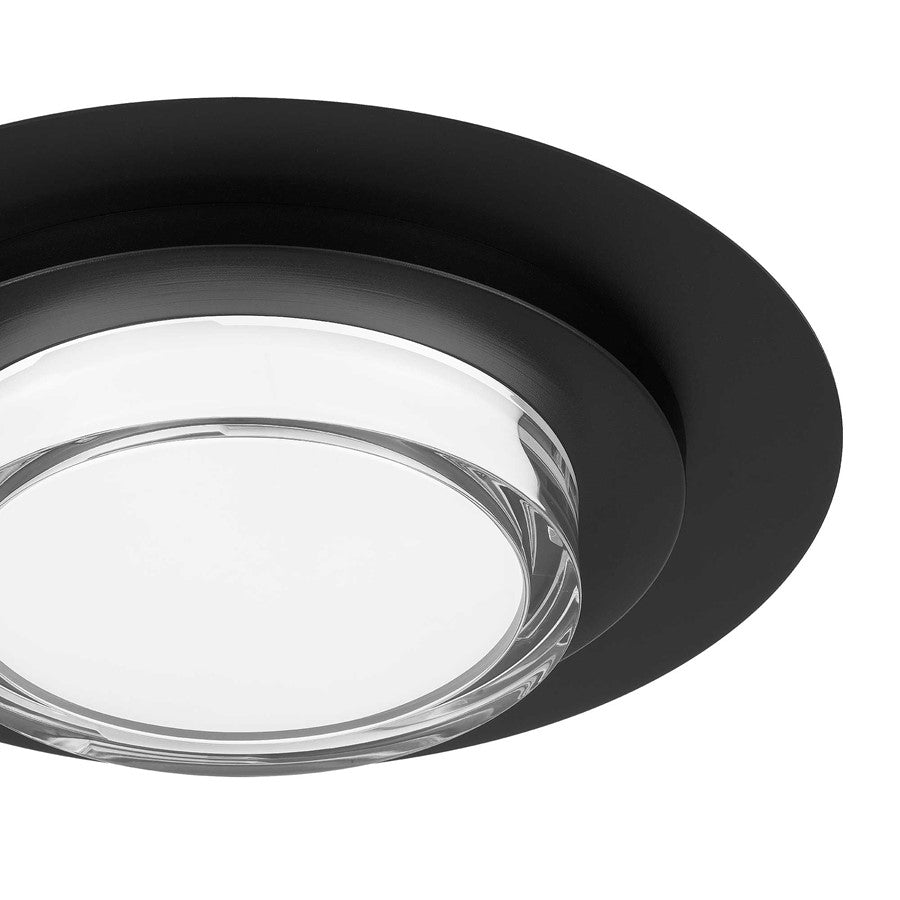 Alteck Plate Rnd 16" LED Outdoor Mount, Sand Black